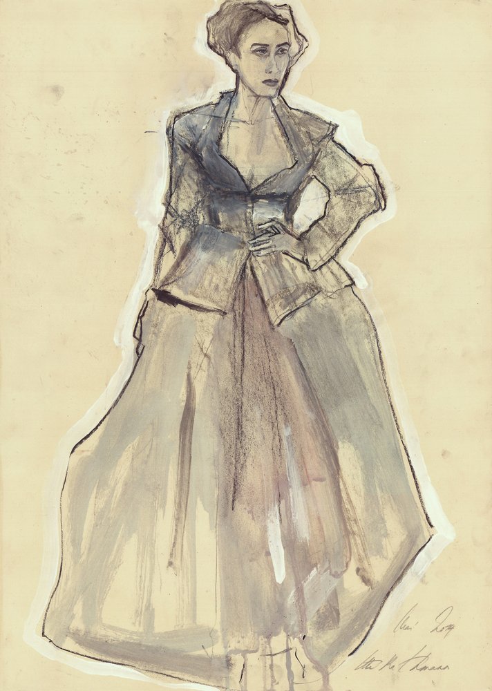 Elegante Modenskizze von Ute Rathmann