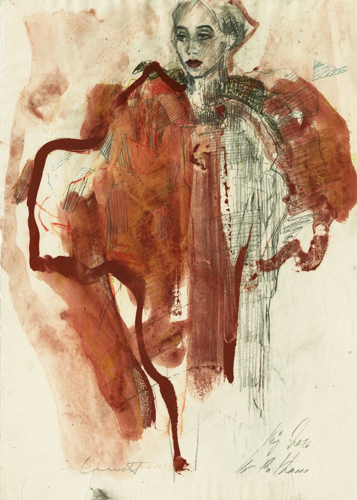 Elegantes rotes Porträt von Ute Rathmann