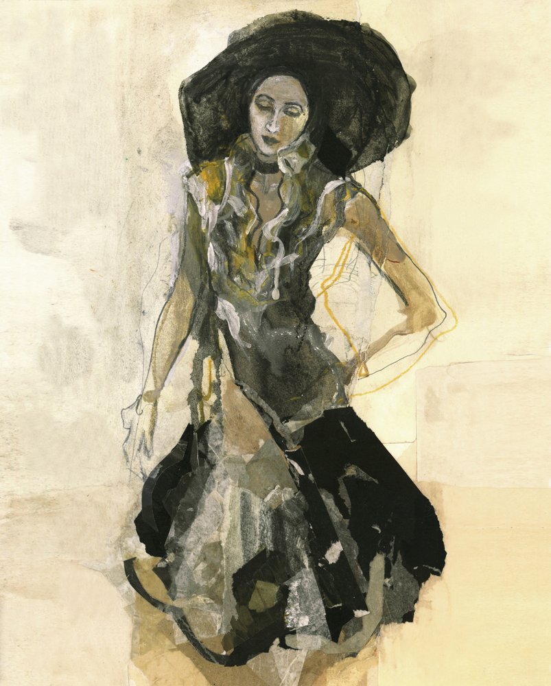 Elegante Frau mit Hut von Ute Rathmann