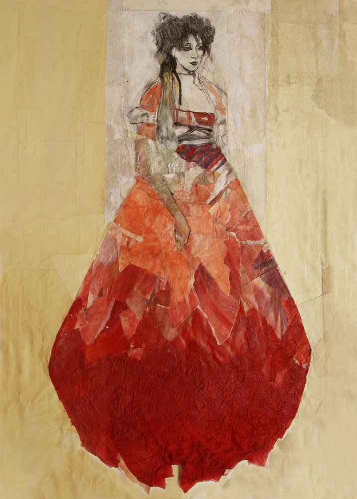 Mode Frau Rotes Kleid von Ute Rathmann