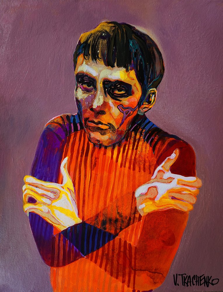 Buntes emotionales Porträt von Victor Tkachenko