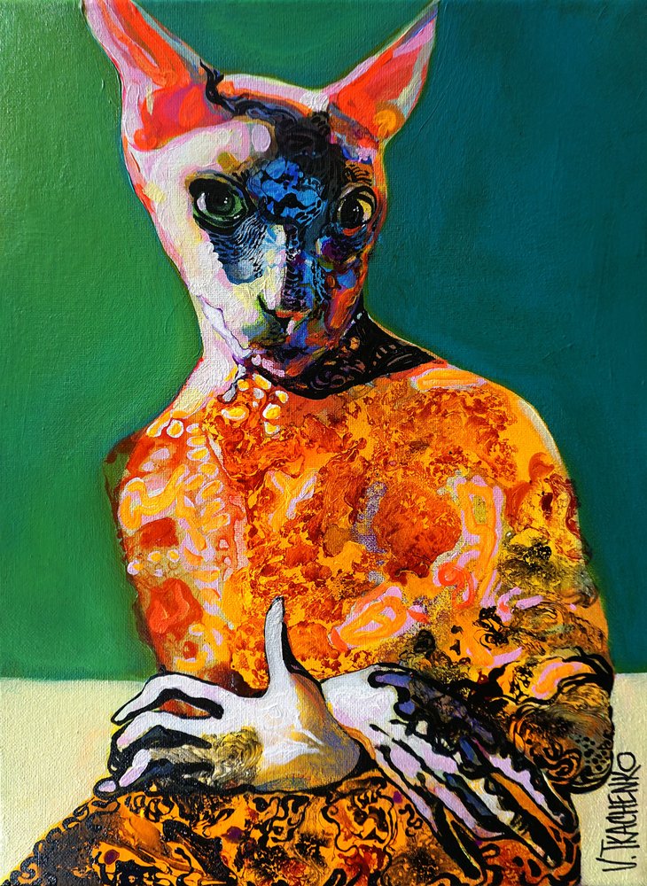 Buntes Sphinx-Porträt von Victor Tkachenko