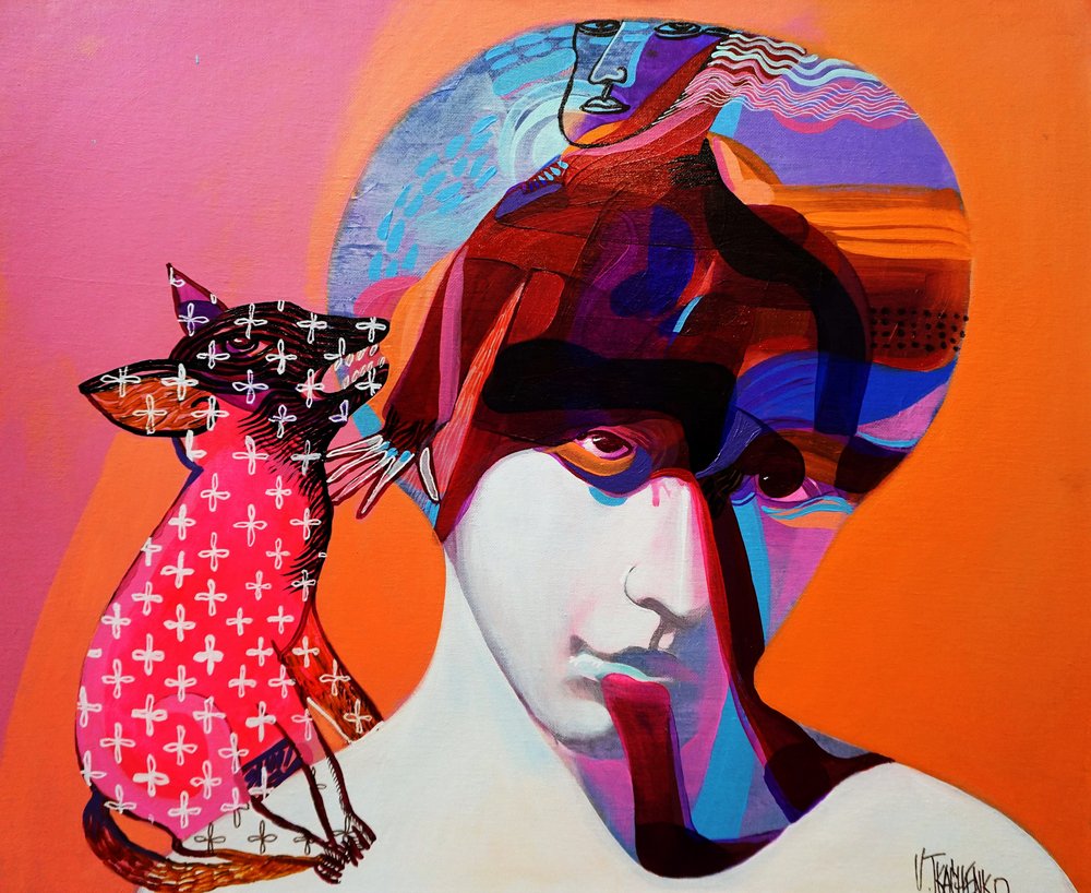 Surreales Frauen-Fuchs-Porträt von Victor Tkachenko