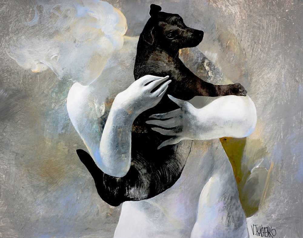 Zärtliche Tierumarmung von Victor Tkachenko