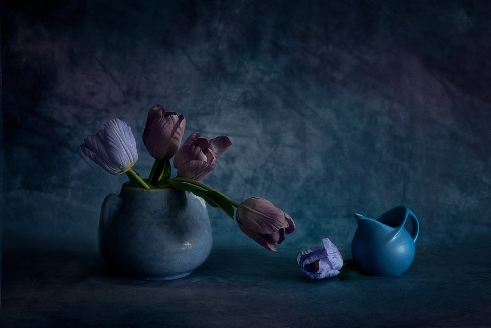 Stimmungsvolle blaue Tulpen von Wendy Xu