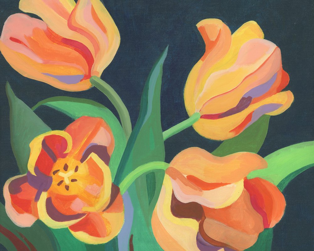Lebendige Orange Tulpen von Yvonne Gustafsson