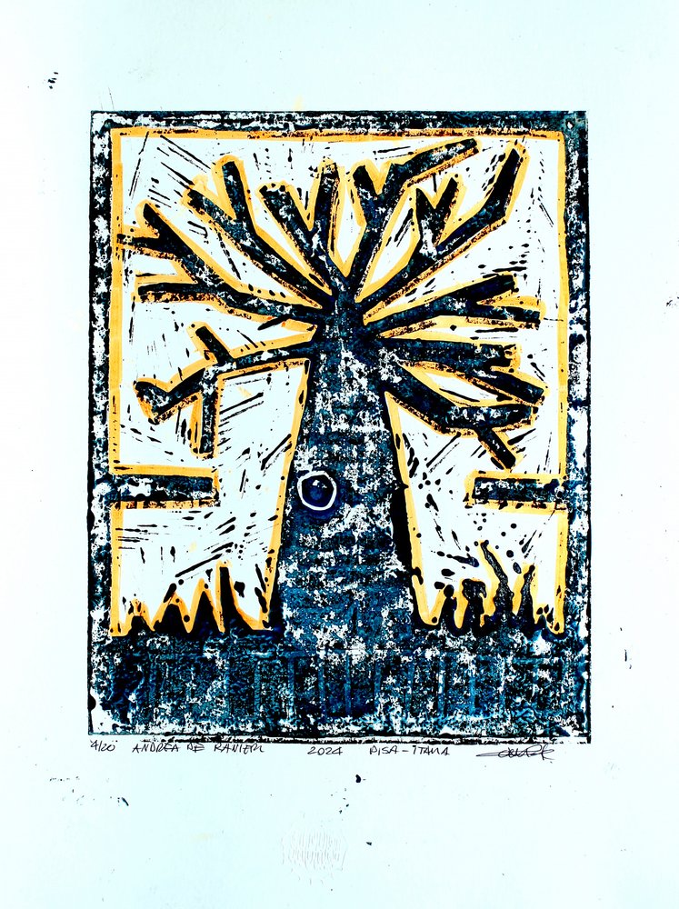Abstrakter Holzschnittbaum von andrea de ranieri
