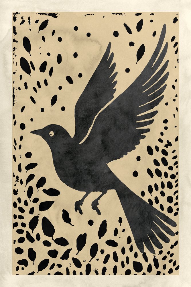 Schwarzer Vogel im Flug von cartissi