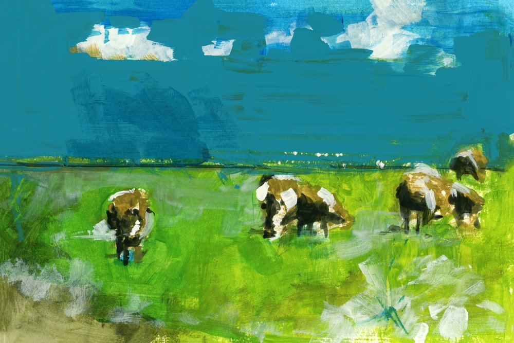 Weidende Kühe Landschaft von cartissi