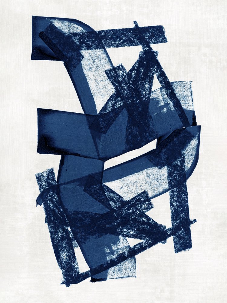Moderne indigoblaue Pinselstriche von cartissi