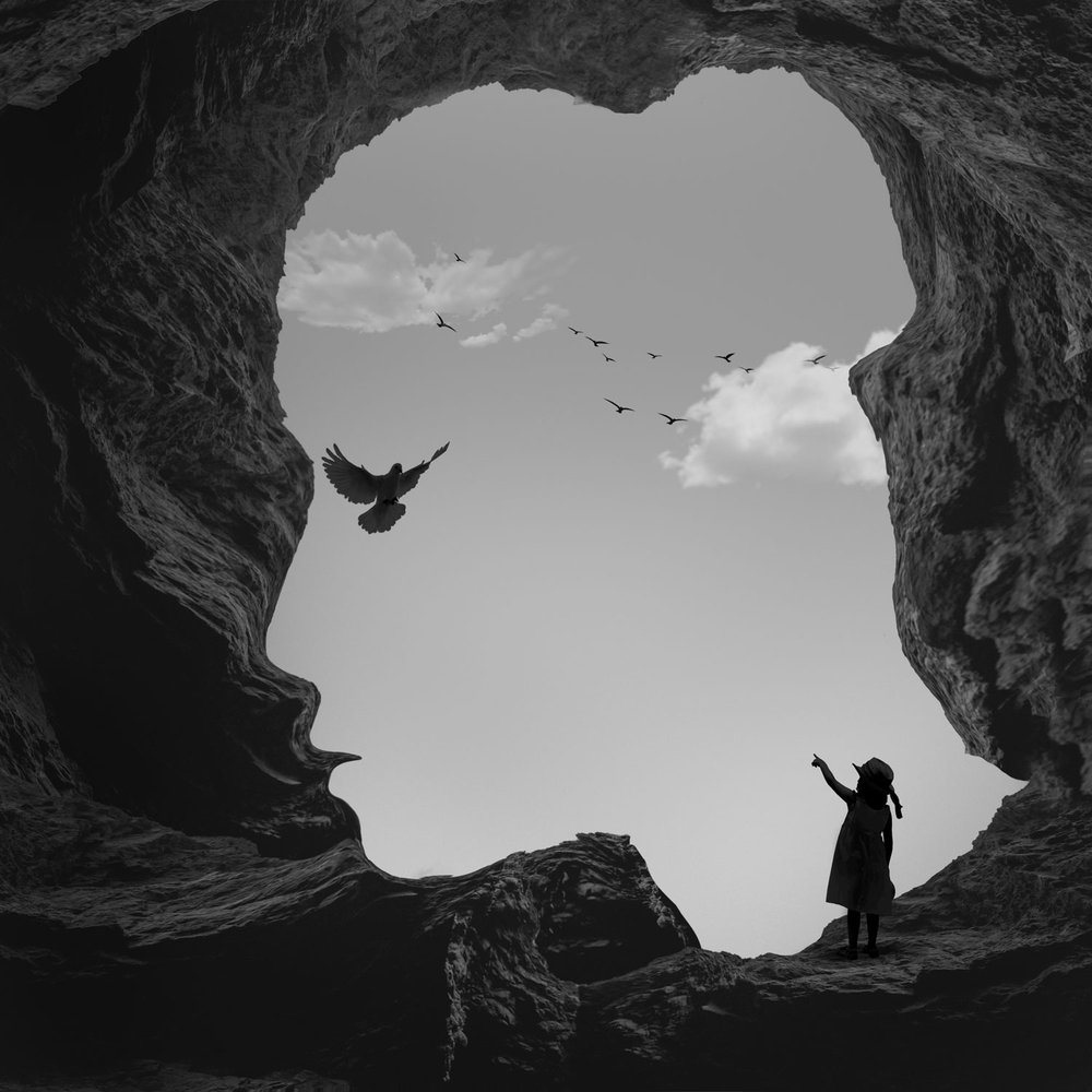 Kind zeigt auf Freiheit von nargesjabbari