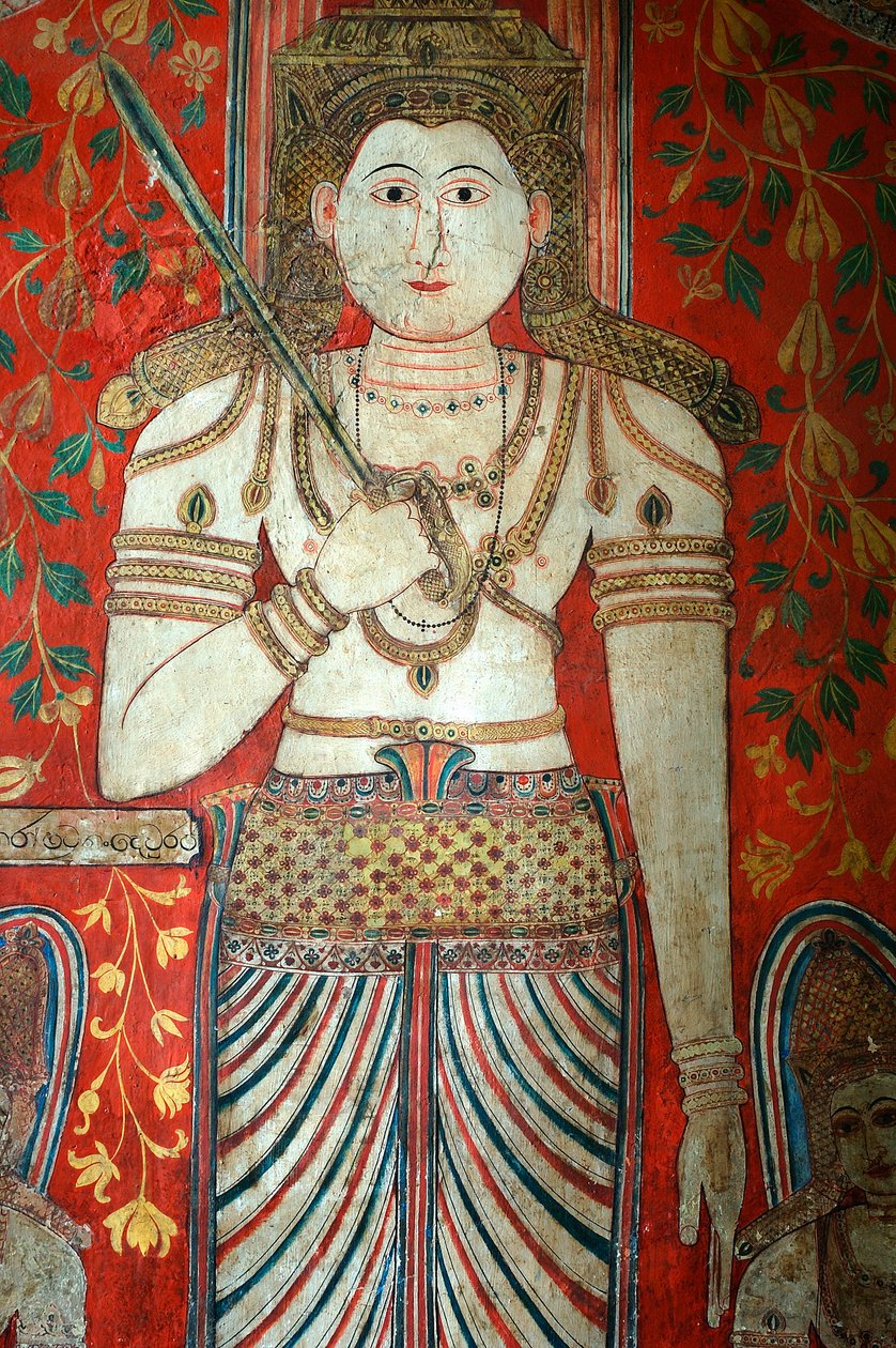 Wandgemälde an den Wänden des Kelaniya-Tempels im Kelaniya Vihara, einer der heiligsten buddhistischen Stätten etwa sechs Meilen von der Hauptstadt Colombo, Sri Lanka. 7. Januar 2010 von Unknown