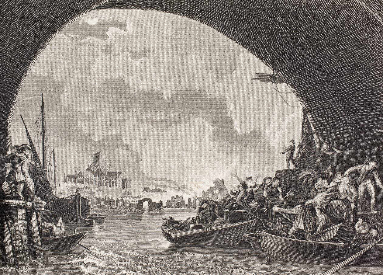 Der Große Brand von London, 1666, aus 