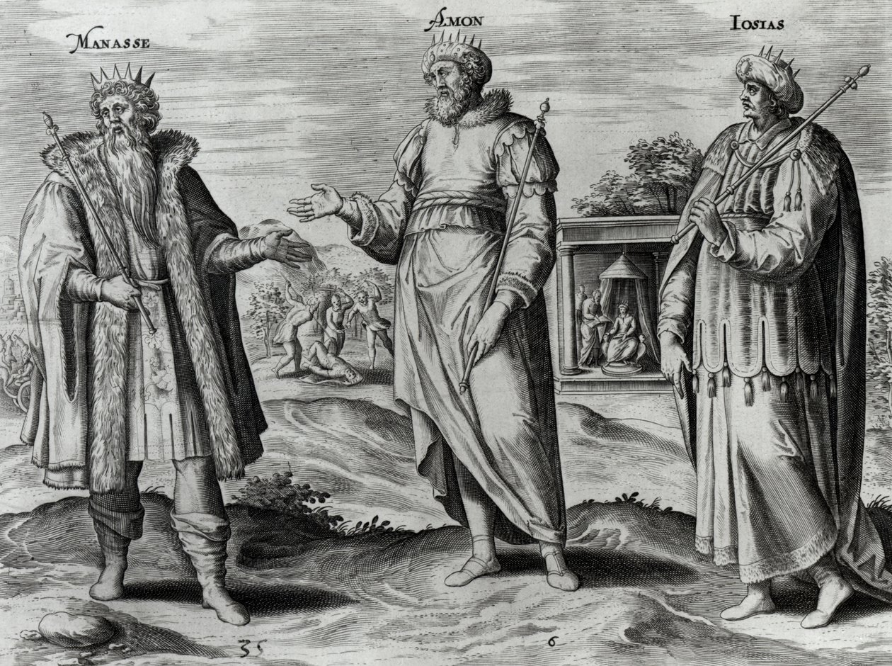Manasse (697-642 v. Chr.), Amon (642-640 v. Chr.) und Josia (640-609 v. Chr.) von Dutch School