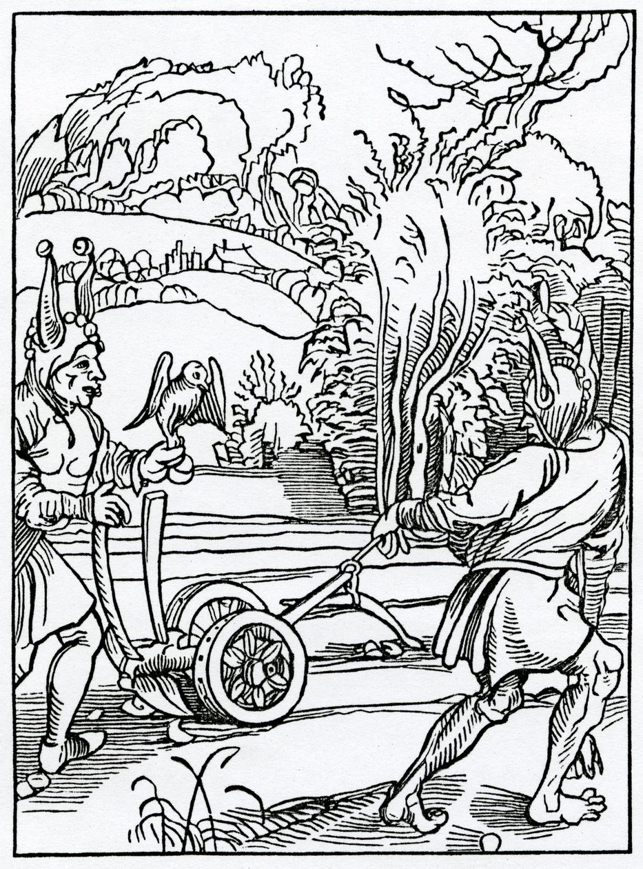 Von dem, der keinen guten Rat befolgen will, Illustration aus Alexander Barclays englischer Übersetzung von 