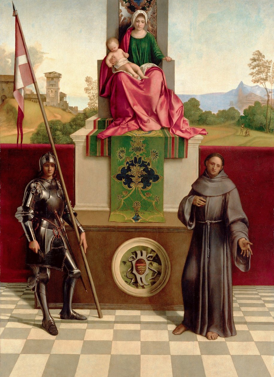 Madonna und Kind zwischen St. Franziskus und St. Nicasius (Die Castelfranco Madonna) von Giorgione