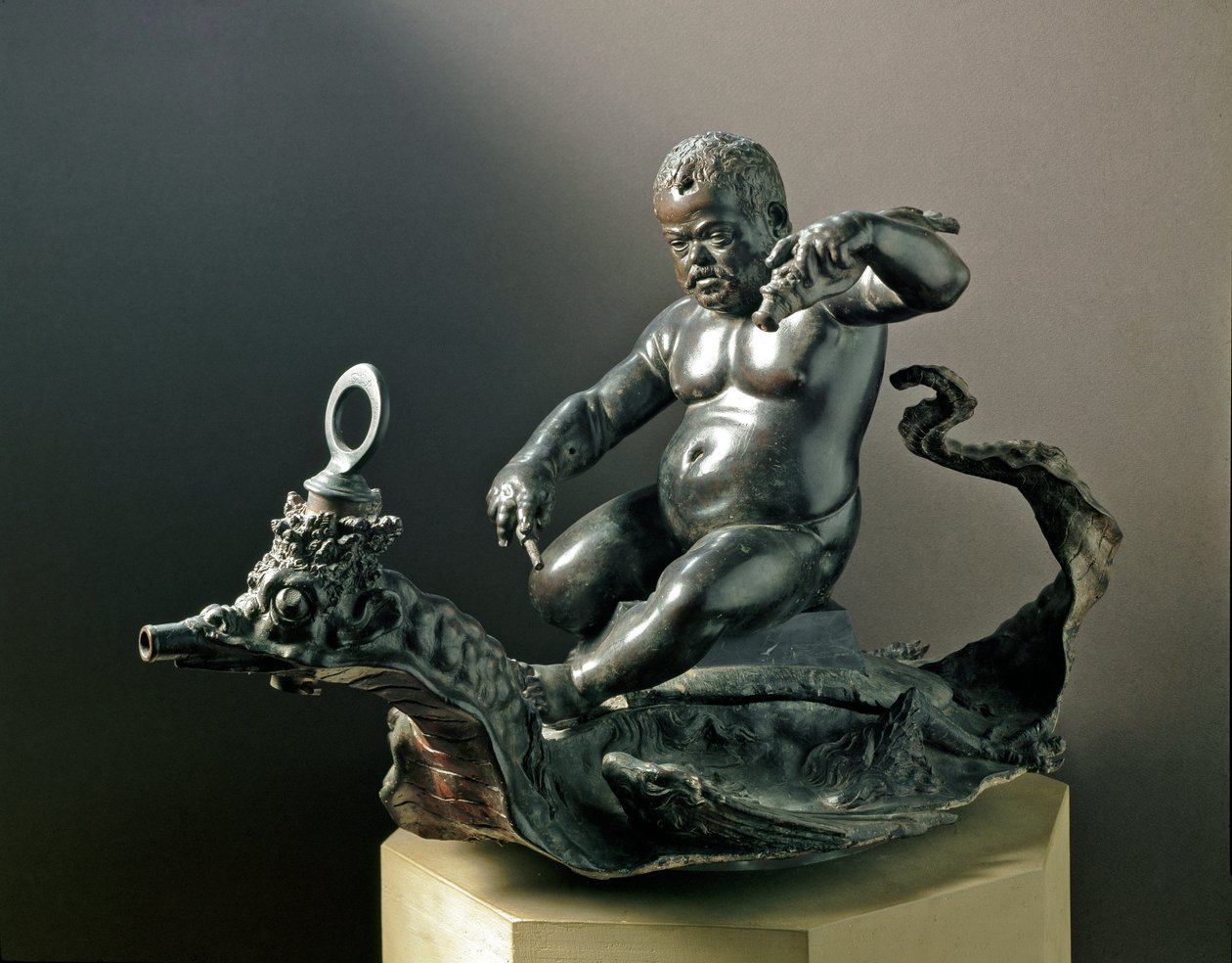 Der Zwerg Morgante Braccio di Bartolo, der Zwerg von Cosimo I. de Medici. Bronzeskulptur von Giambologna von Giambologna
