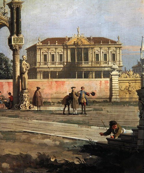 Detail eines Stadthauses und eines öffentlichen Platzes von Canaletto