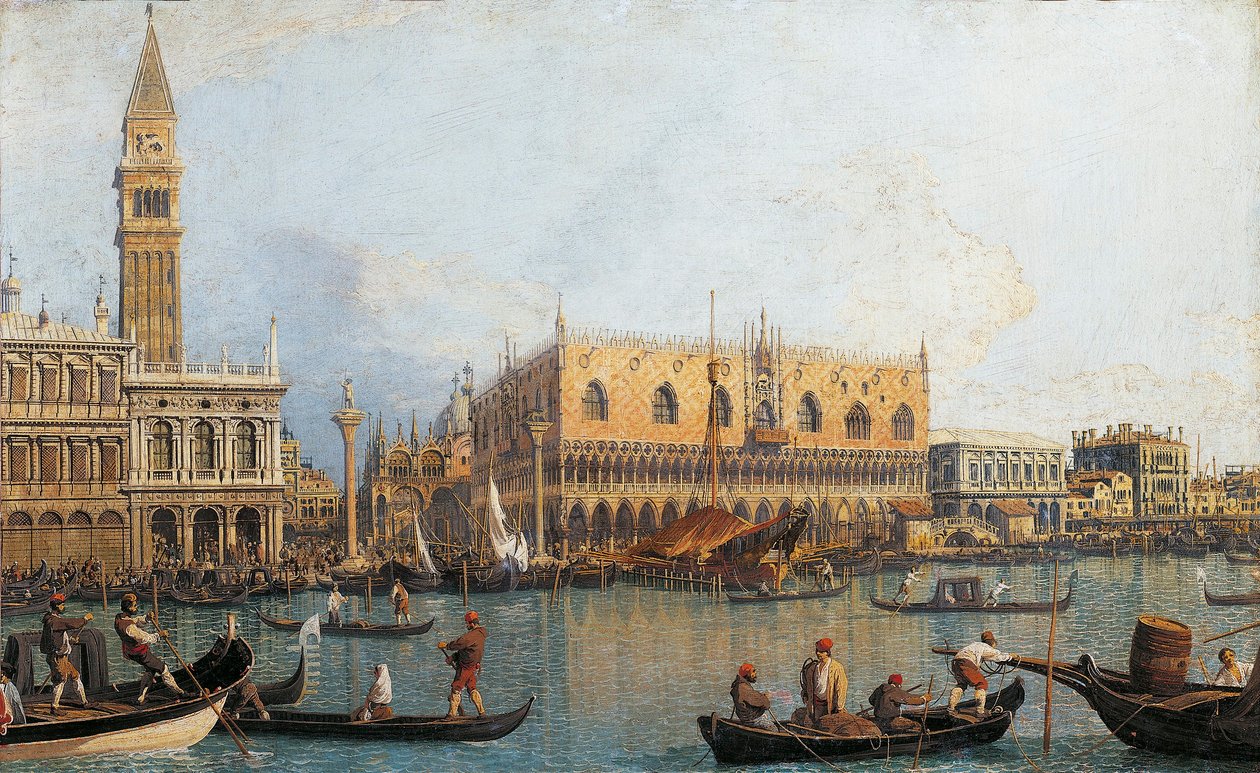 Italien, Florenz, Gemalte Ansicht des Dogenpalastes in Venedig von (1697 1768) Canaletto