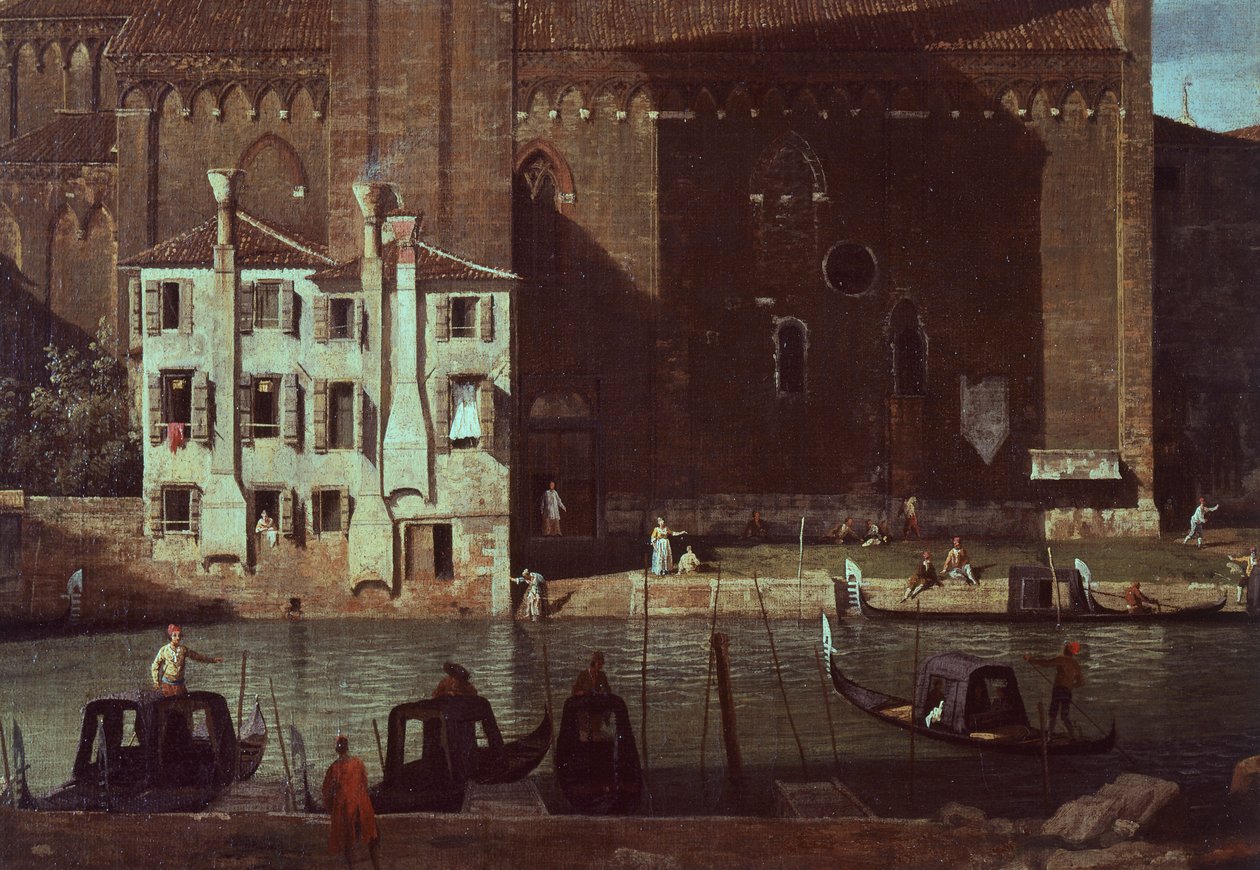 Der Hof des Steinmetzes auf dem Campo (Platz) San Vidal und die Kirche Santa Maria della Carità, um 1725 von (1697 1768) Canaletto