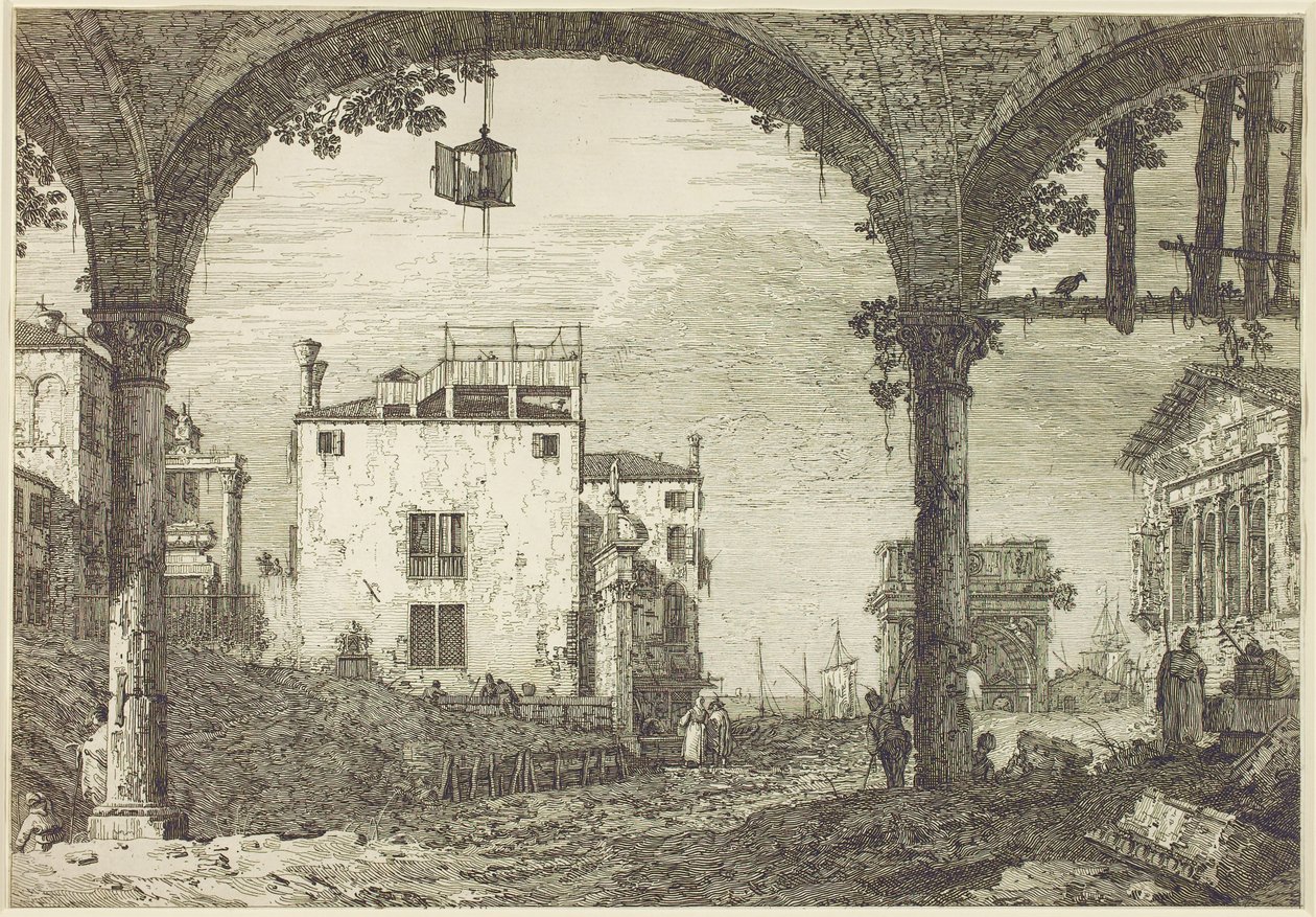 Le Portique a la Lanterne, ca. 1744 von Canaletto