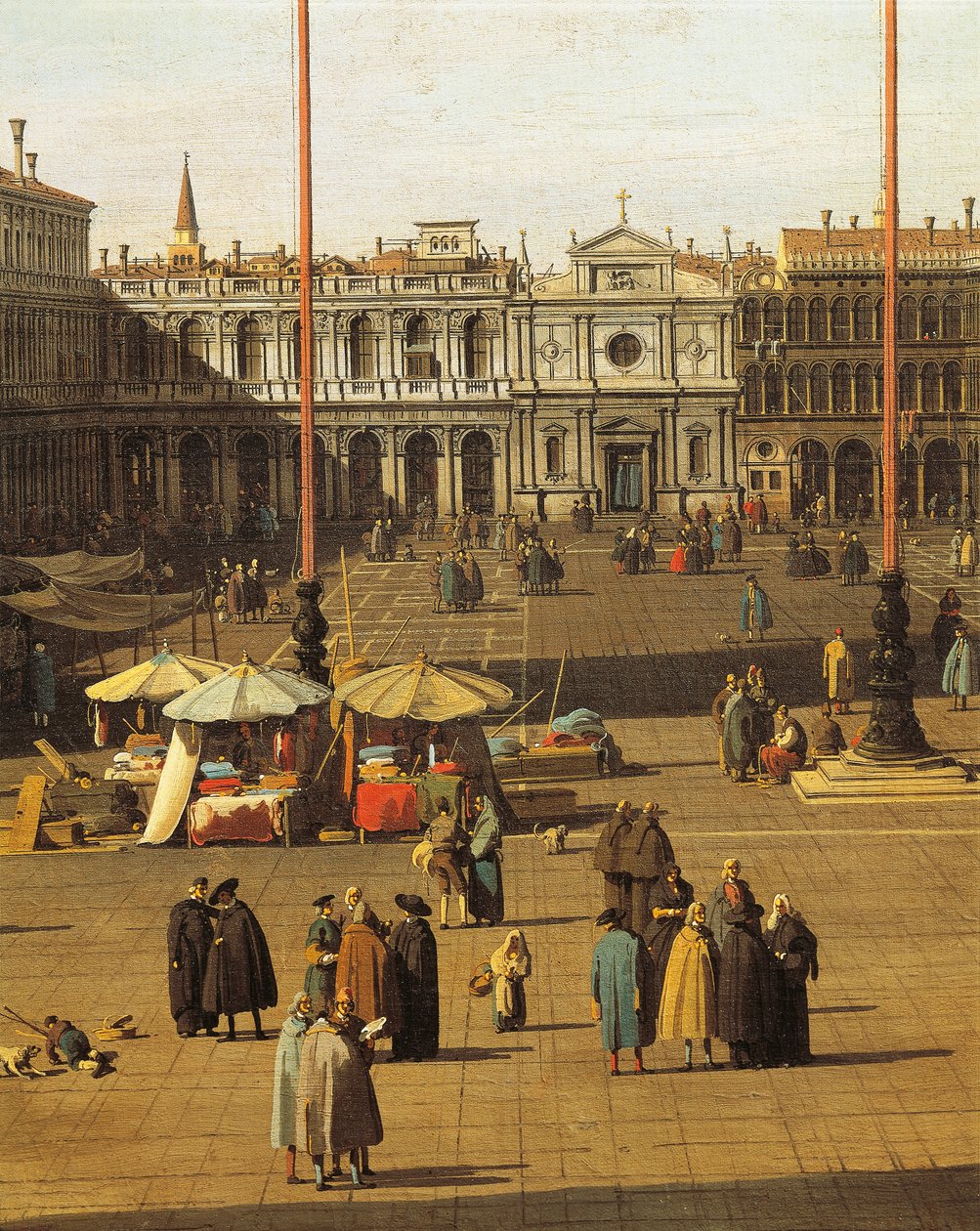 Piazza San Marco, Venedig, um 1735, von Giovanni Antonio Canal, bekannt als Canaletto, Detail von Canaletto