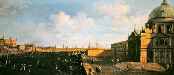 Ansicht des Canal Grande und Santa Maria della Salute von Canaletto