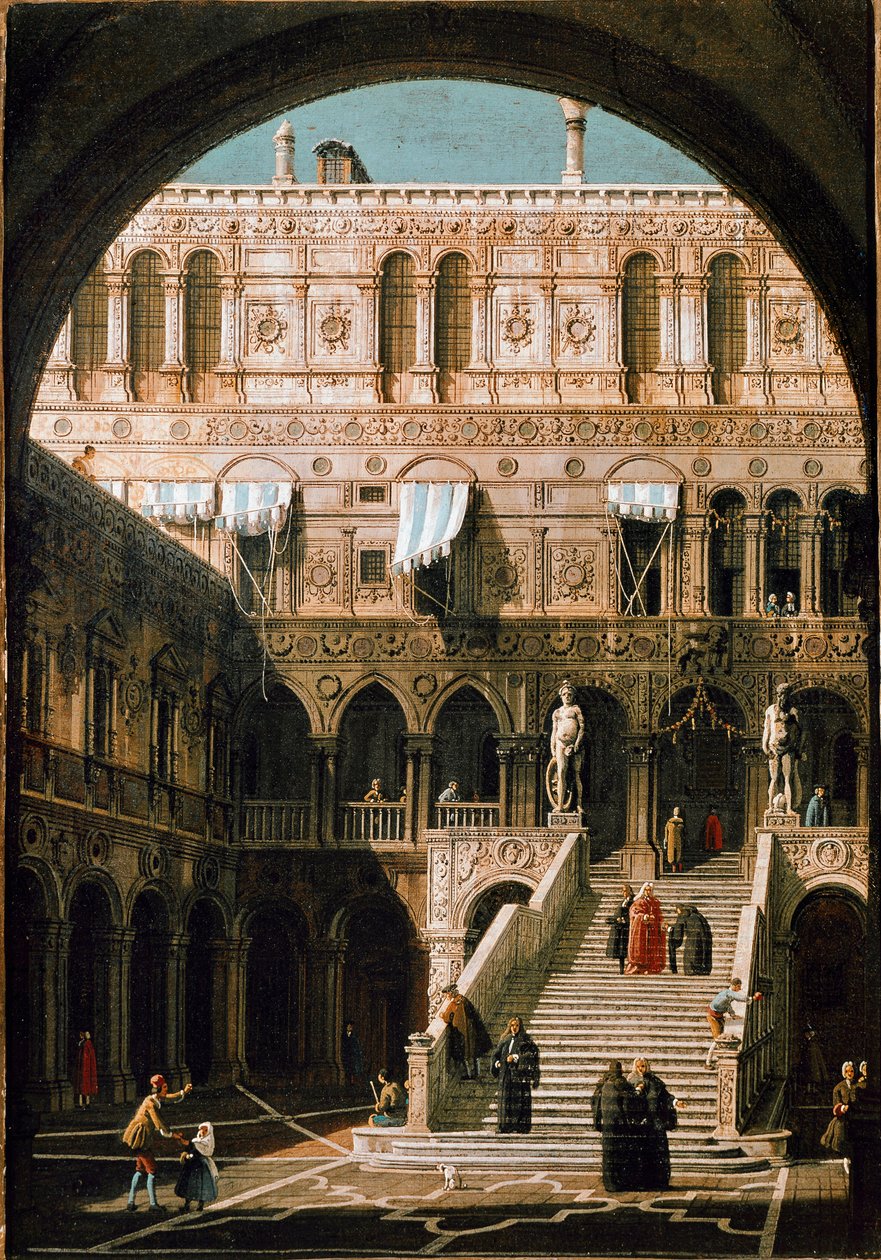 Ansicht der Treppe der Giganten, Dogenpalast von Venedig von Canaletto