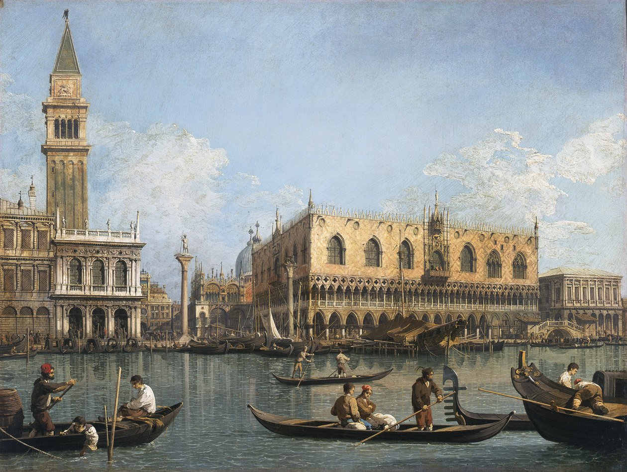 Ansicht des Beckens von San Marco von der Punta della Dogana von Canaletto