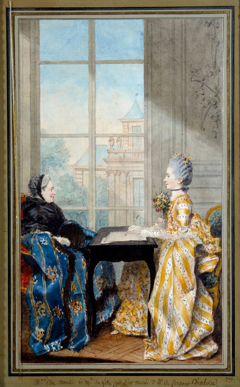 Porträt von Madame du Moutier und Mademoiselle La Ville, Ehefrau von Monsieur Clermont d