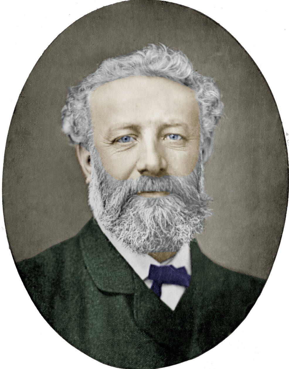 Jules Verne (1828-1905) französischer Schriftsteller, Fotografie von Nadar, koloriertes Bild von (1820 1910) Nadar