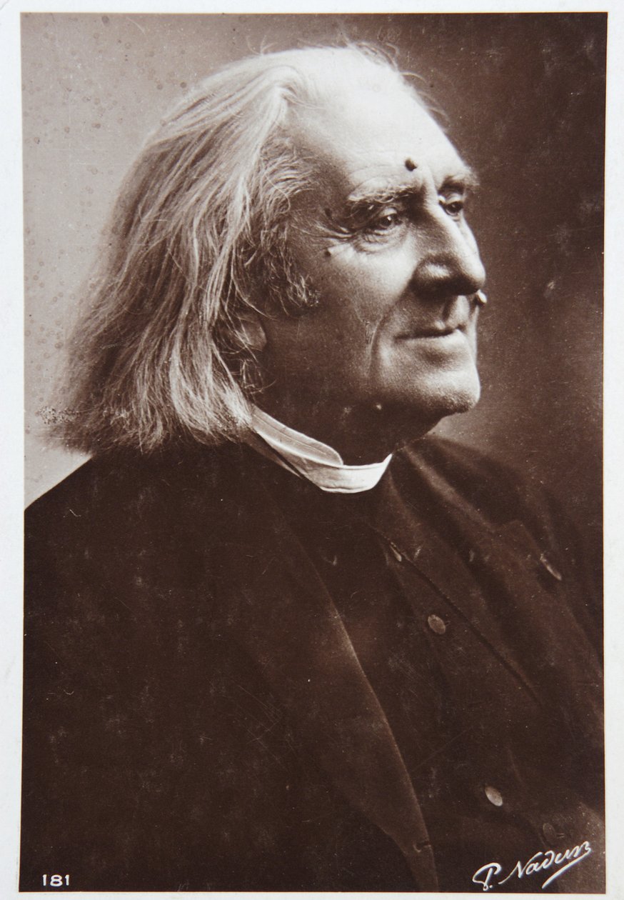 Musik. Der ungarische Komponist Franz Liszt. Foto von P. Nadar, ca. 1880-85 von (1820-1910) Nadar