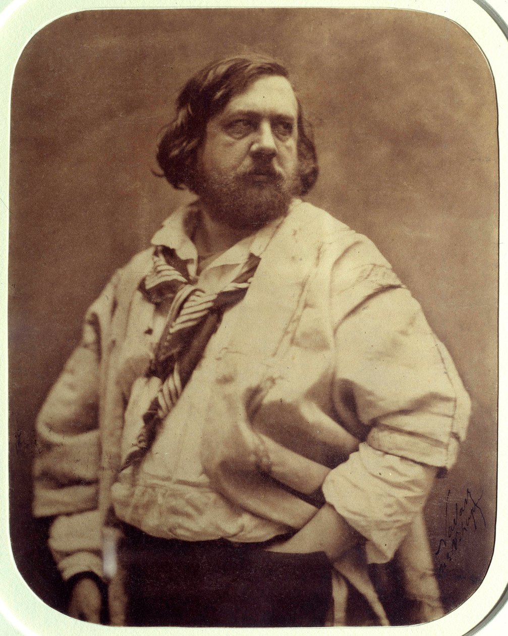 Porträt des französischen Schriftstellers Theophile Gautier (1811-1872) in der weißen Bluse, Fotografie von Felix Tournachon dit Nadar (1820-1910) 1854 von Nadar