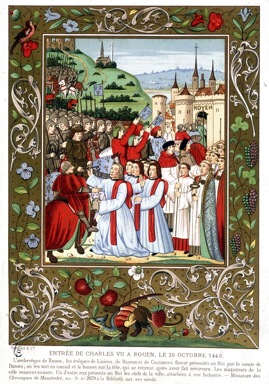 Einzug von Karl VII. in Rouen, 26. Oktober von (after) French School