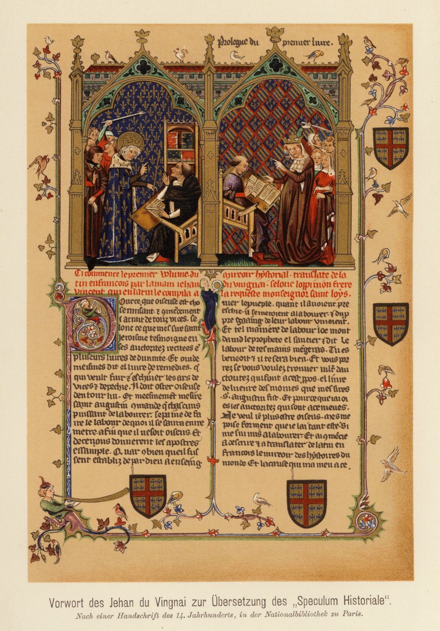 Vorwort von Jean de Vignays Übersetzung des Speculum Historiale von (after) French School