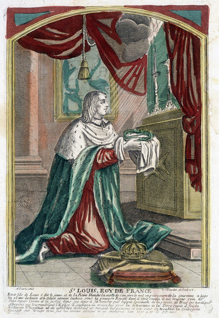 Porträt von Saint Louis im Gebet von (after) French School