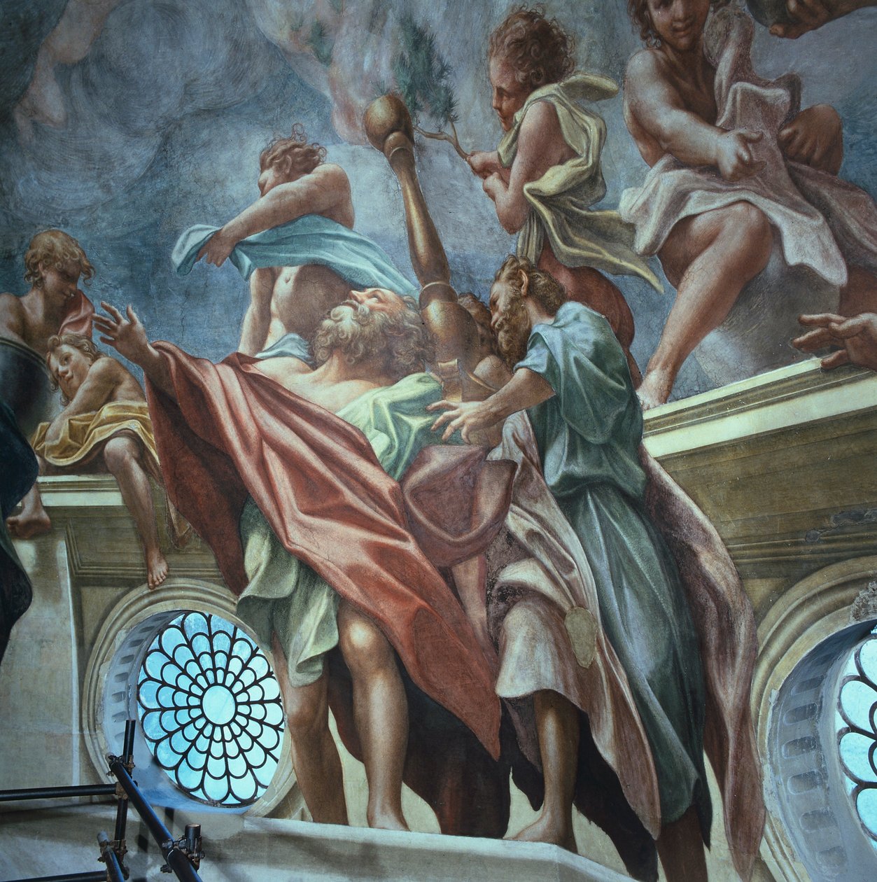 Apostel und Jünglinge, von Antonio Allegri Da Correggio (1489-1534), Fresko, Kuppel des Doms von Parma, Italien von (c.1489 1534) Correggio