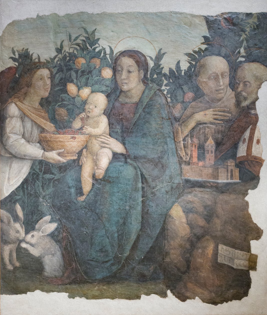 Madonna mit Kind und den Heiligen Franziskus und Quirinus, bekannt als Madonna dei limoni von (c.1489-1534) Correggio