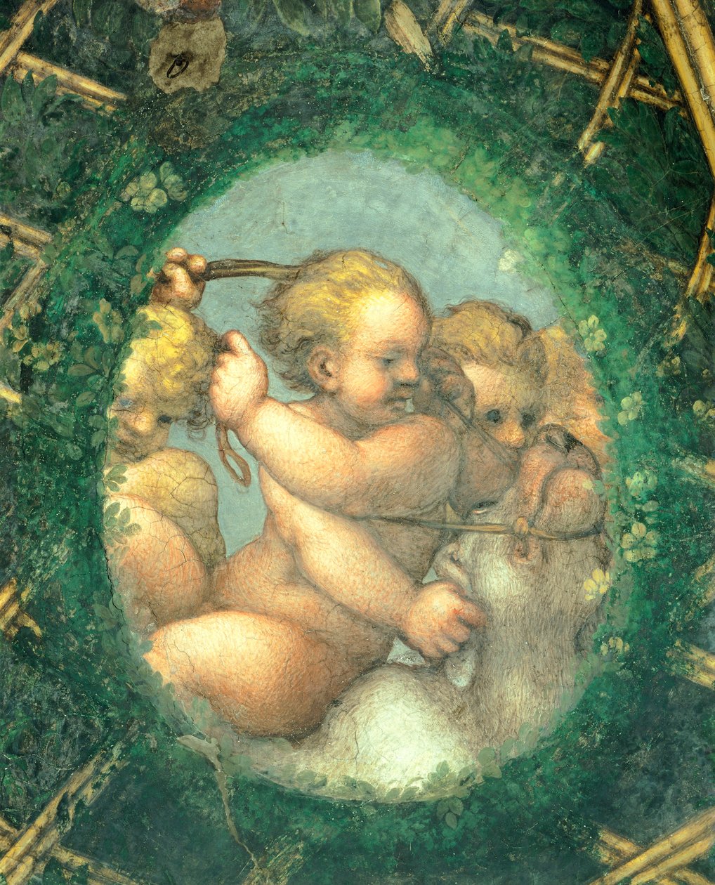 Ovate mit Putten, Fresko von Antonio Allegri Da Correggio, Abtissinnenzimmer, Kloster San Paolo, Parma, Italien von (c.1489 1534) Correggio