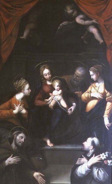Madonna mit Kind und St. Joseph und anderen Heiligen von Innocenzo da Imola