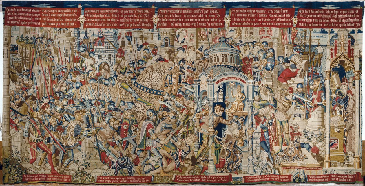 Der Trojanische Krieg: Die Zerstörung von Troja, ca. 1470 von (fl.1450 75) Master of Coetivy