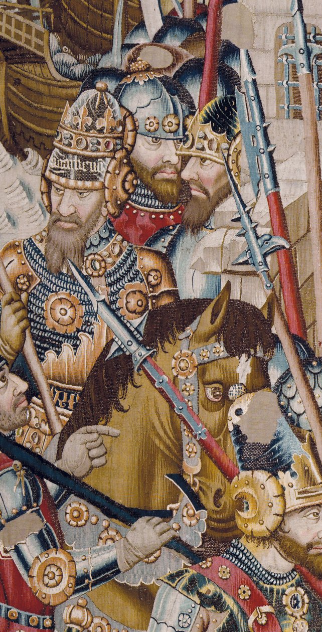 Der Trojanische Krieg: Die Zerstörung von Troja, ca. 1470 (Wandteppich) von (fl.1450 75) Master of Coetivy