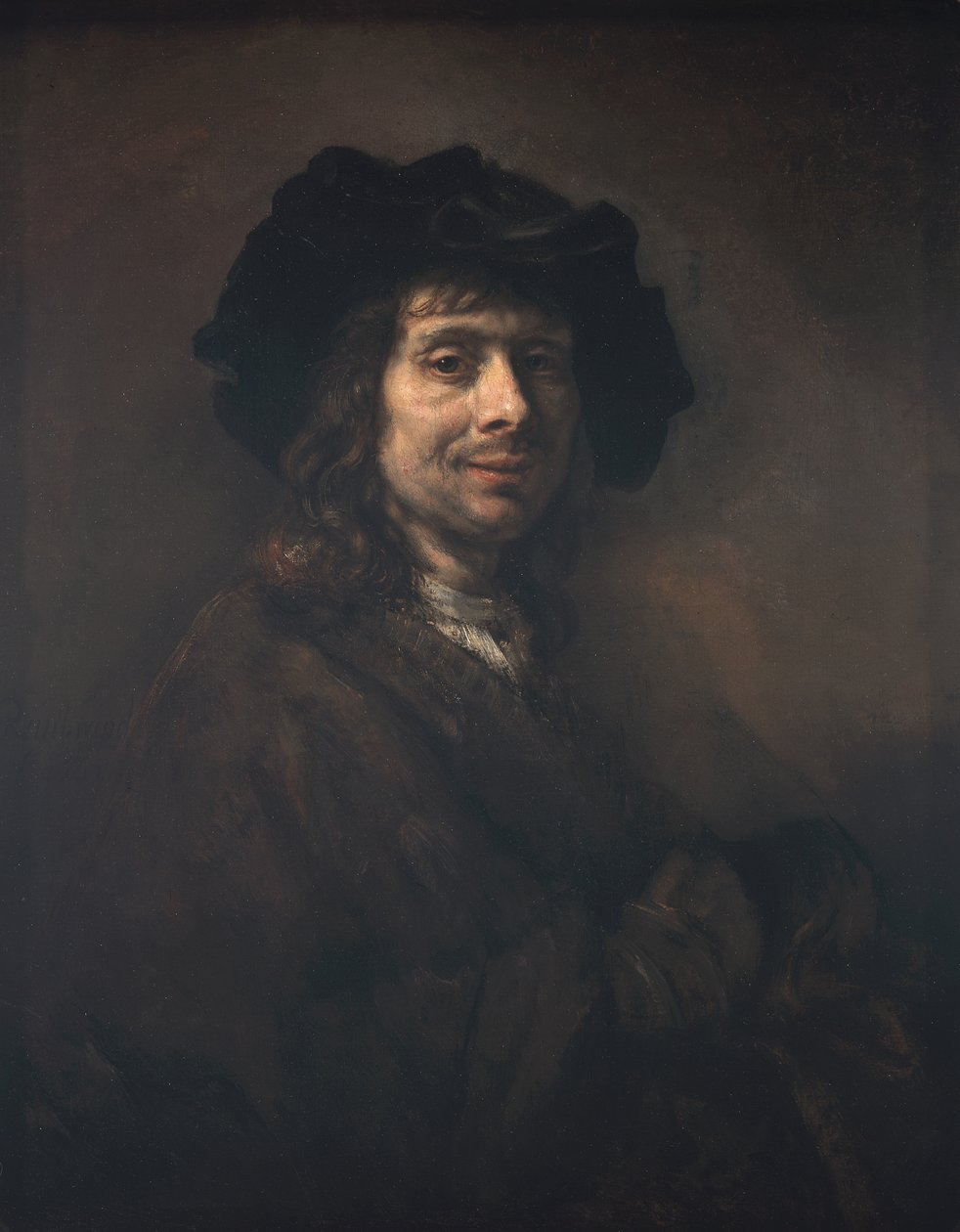 Porträt eines jungen Mannes (vielleicht ein Künstler) 1661-62 von (studio of) Rembrandt Harmensz. van Rijn