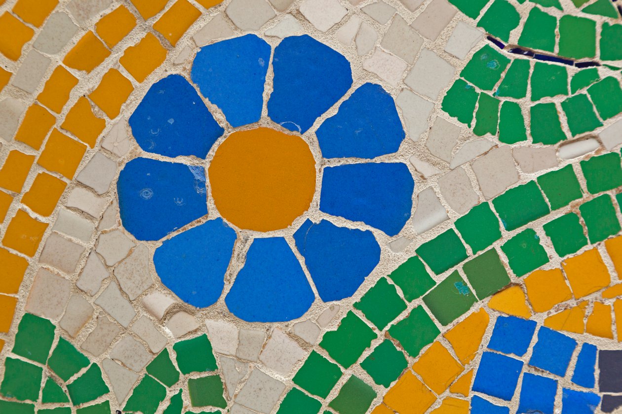 Barcelona, Spanien. Mosaikarbeit an der Fassade des Palau de la Música Catalana. Modernistisches Gebäude von Lluís Domènech i Montaner. Palast der katalanischen Musik. von Unknown