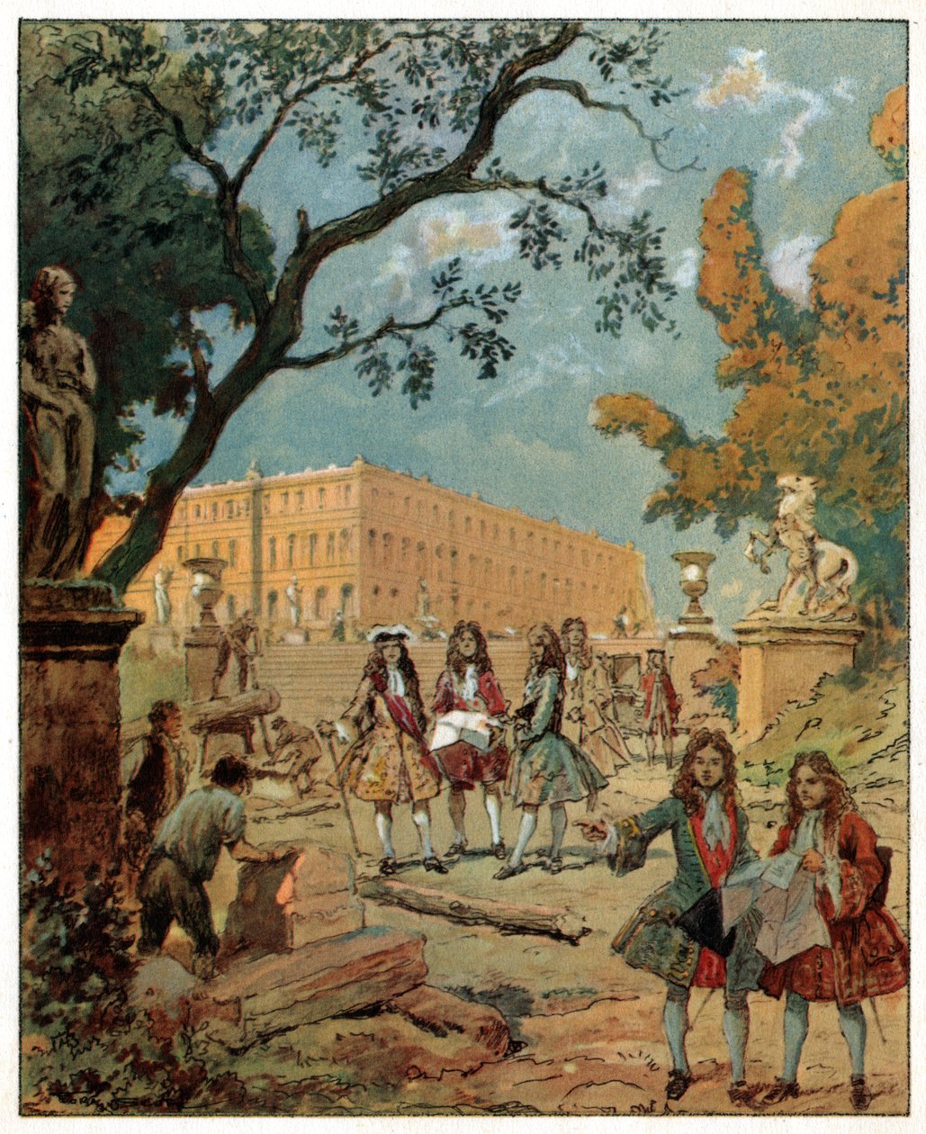 Bau des Schlosses von Versailles von Unknown