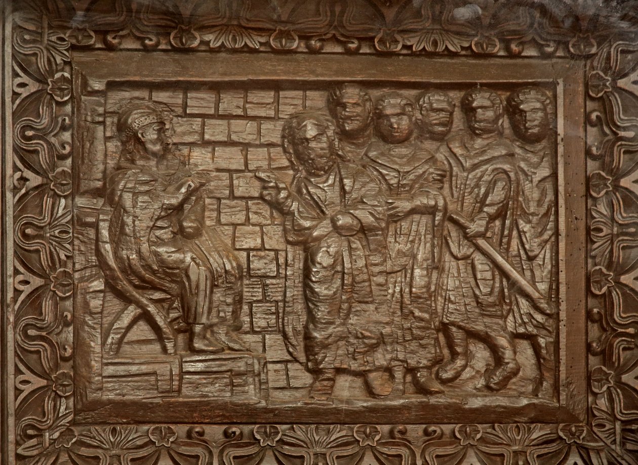 Tafel von der Tür aus dem 5. Jahrhundert: Das Urteil über Jesus von Unknown
