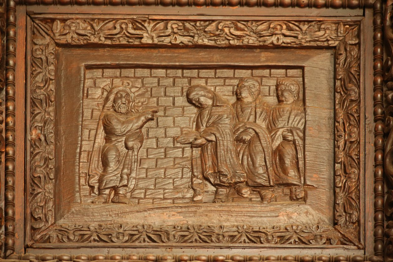 Tafel von der Tür aus dem 5. Jahrhundert: Der auferstandene Christus erscheint seinen Jüngern von Unknown