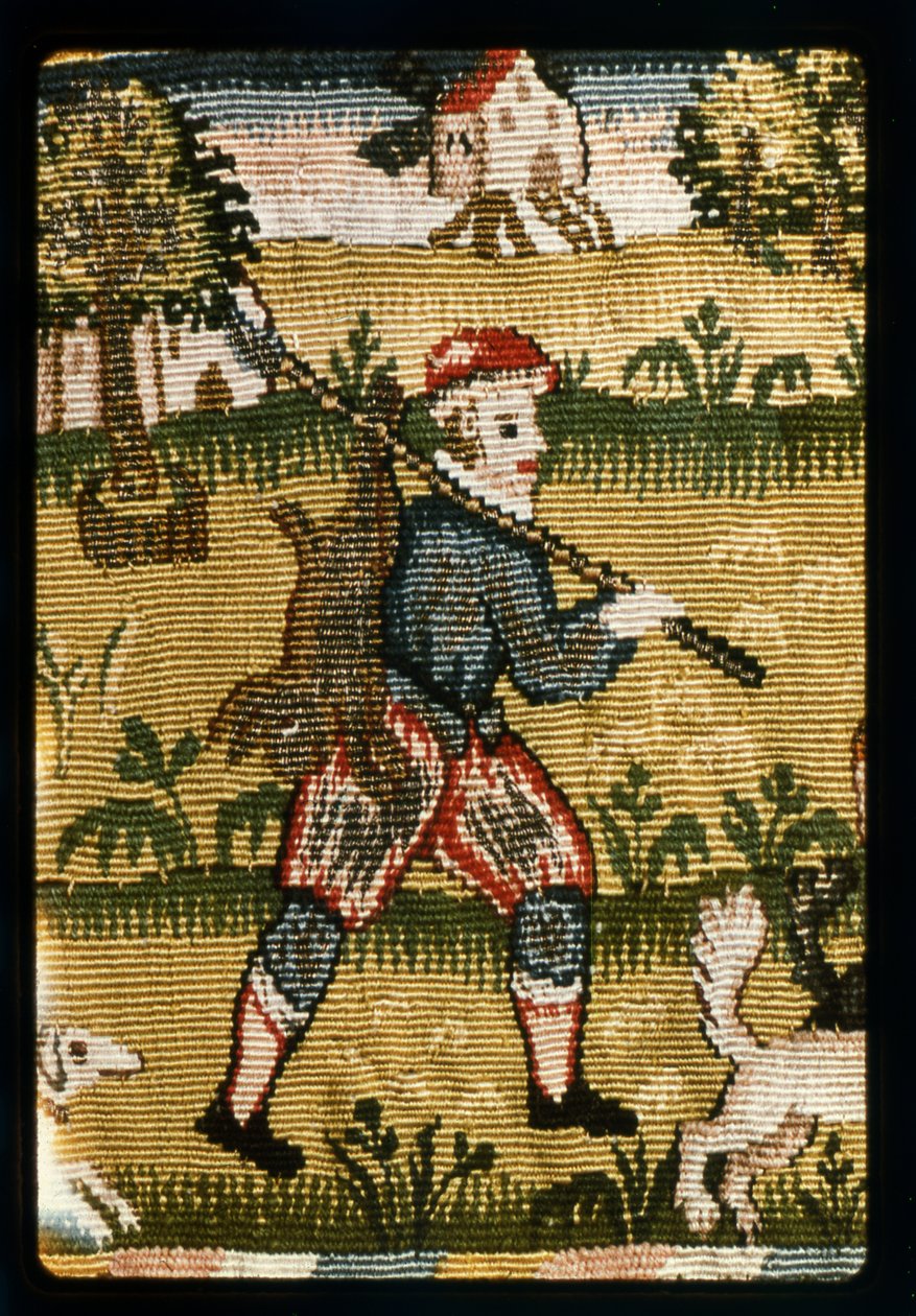 Wandteppich-Bordüre mit Jagdszenen, englisch, Sheldon, frühes 17. Jahrhundert von Unknown