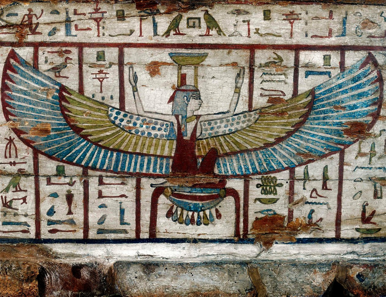 Die Göttin Isis, Detail des Sarkophags von Pa-di-Khonsu, Ägyptische Sammlung, Sforzesco-Schloss von Unknown