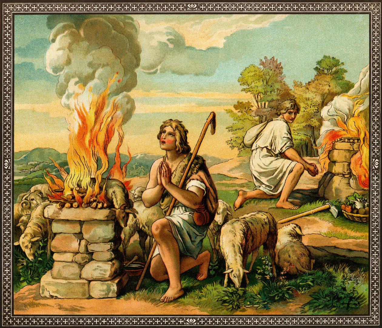 Die Opfergaben von Kain und Abel - Bibel von Unknown